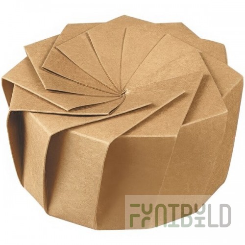 Solia Iris 26 oz. Brown Cardboard Origami Bowl with BOPP Lamination - Large - 160/Case