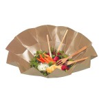 Solia Iris 26 oz. Brown Cardboard Origami Bowl with BOPP Lamination - Large - 160/Case