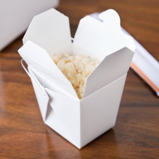 Fold-Pak 08WHWHITEM 8 oz. White Chinese / Asian Paper Take-Out Container with Wire Handle - 1,000/Case