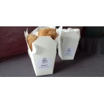 Fold-Pak 08WHWHITEM 8 oz. White Chinese / Asian Paper Take-Out Container with Wire Handle - 1,000/Case
