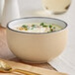 Acopa Embers 13 oz. Harvest Tan Matte Stoneware Bowl - Sample