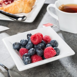 Libbey Slate 5.5 oz. Ultra Bright White Wide Rim Square Porcelain Fruit Bowl - 36/Case
