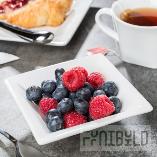 Libbey Slate 5.5 oz. Ultra Bright White Wide Rim Square Porcelain Fruit Bowl - 36/Case