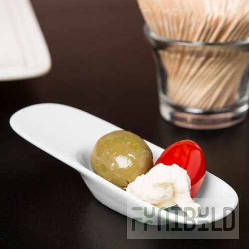 Libbey 905356009 Slenda 0.75 oz. Royal Rideau White Porcelain Amuse Bouche Spoon - 36/Case
