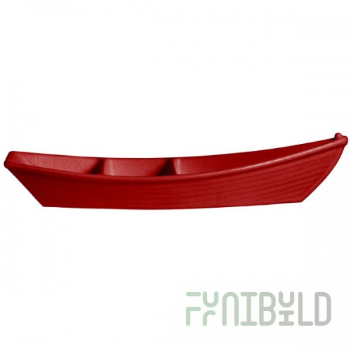 G.E.T. Enterprises BT320-MOD-FR Bugambilia 3.6 Qt. Smooth MOD Finish Fire Red Resin-Coated Aluminum Deep Boat with Dividers