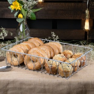 Clipper Mill by G.E.T. IR-904 Gray Powder Coated Iron Wire Pastry Basket - 18