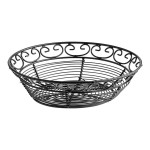 TableCraft BK27508 Mediterranean Round Black Metal Basket - 8 TableCraft BK27508 Mediterranean Round Black Metal Basket - 8