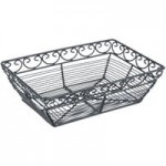 TableCraft BK27508 Mediterranean Round Black Metal Basket - 8 TableCraft BK27508 Mediterranean Round Black Metal Basket - 8