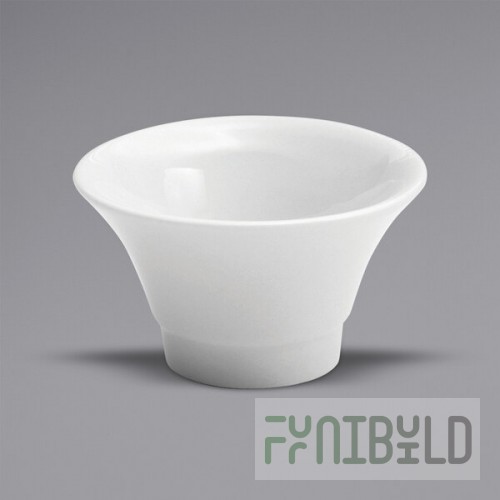 Oneida Buffalo Bright White Ware by 1880 Hospitality F8010000952 2 oz. Tapered Porcelain Sauce Dish - 72/Case
