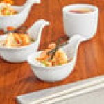 Acopa 3.5 oz. Bright White Porcelain Asian Appetizer / Tasting Spoon - 12/Pack