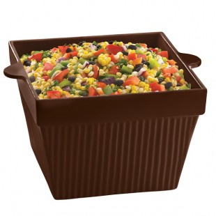 TableCraft CW1490BR 6.5 Qt. Brown Cast Aluminum Square Condiment Bowl TableCraft CW1490BR 6.5 Qt. Brown Cast Aluminum Square Condiment Bowl