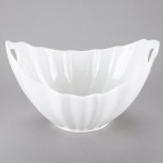 10 Strawberry Street WTR-10WVBOATBWL Whittier 64 oz. White Porcelain Boat Bowl with Wave Texture - 6/Case