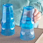 Choice 9 oz. Blue Plastic Paneled Tumbler - 12/Pack