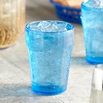 Choice 9 oz. Blue Plastic Paneled Tumbler - 12/Pack