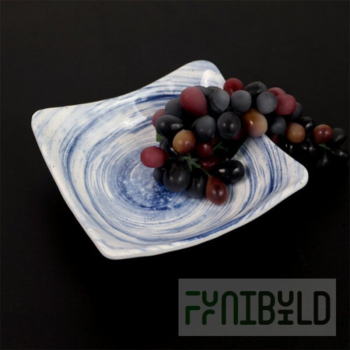 Elite Global Solutions D712SQ Van Gogh Navy 22 oz. Square Melamine Bowl - 6/Case