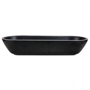 Elite Global Solutions B248152-SLVB Kobe 2.2 Qt. Black / Silver Oval Melamine Bowl Elite Global Solutions B248152-SLVB Kobe 2.2 Qt. Black / Silver Oval Melamine Bowl