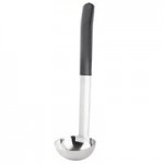 TableCraft AM5344BK Antimicrobial 4 oz. Stainless Steel Slotted Oval Portion Spoon with Black Handle TableCraft AM5344BK Antimicrobial 4 oz. Stainless Steel Slotted Oval Portion Spoon with Black Handle
