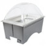 Sterno Full Size Silver Vein Fold Away Chafer with Clear Dome Cover and Full Size Pan Sterno Full Size Silver Vein Fold Away Chafer with Clear Dome Cover and Full Size Pan