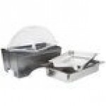 Sterno Full Size Silver Vein Fold Away Chafer with Clear Dome Cover and Full Size Pan Sterno Full Size Silver Vein Fold Away Chafer with Clear Dome Cover and Full Size Pan