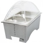 Sterno Full Size Silver Vein Fold Away Chafer with Clear Dome Cover and Full Size Pan Sterno Full Size Silver Vein Fold Away Chafer with Clear Dome Cover and Full Size Pan