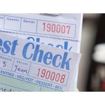 Choice 1 Part Green and White Paper Guest Check with Top Guest Receipt - 10/Pack Choice 1 Part Green and White Paper Guest Check with Top Guest Receipt - 10/Pack
