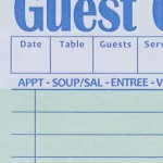 Choice 1 Part Green and White Paper Guest Check with Top Guest Receipt - 10/Pack Choice 1 Part Green and White Paper Guest Check with Top Guest Receipt - 10/Pack