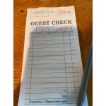 Choice 1 Part Green and White Paper Guest Check with Top Guest Receipt - 10/Pack Choice 1 Part Green and White Paper Guest Check with Top Guest Receipt - 10/Pack