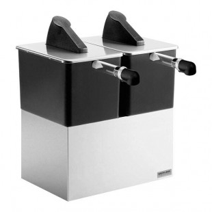 Server Express System Double Black Plastic Countertop Pump Dispenser for 1.5 Gallon / 6 Qt. Pouches Server Express System Double Black Plastic Countertop Pump Dispenser for 1.5 Gallon / 6 Qt. Pouches