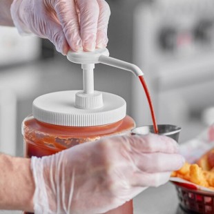 Choice Condiment Pump Kit with 0.5 oz. Pump and 110 mm Threaded Adapter Lid Choice Condiment Pump Kit with 0.5 oz. Pump and 110 mm Threaded Adapter Lid