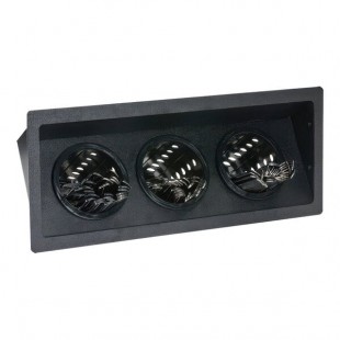 Dispense-Rite Black Polystyrene 3-Section Built-In Flush-Mount Flatware / Condiment Organizer FMSH-3BT
