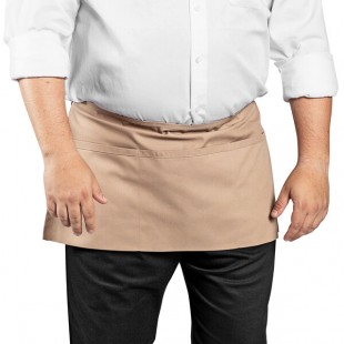 Uncommon Chef 3067 Khaki Customizable Waist Apron with 3 Pockets - 11