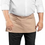 Uncommon Chef 3067 Khaki Customizable Waist Apron with 3 Pockets - 11 Uncommon Chef 3067 Khaki Customizable Waist Apron with 3 Pockets - 11