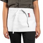 Uncommon Chef 3067 Khaki Customizable Waist Apron with 3 Pockets - 11 Uncommon Chef 3067 Khaki Customizable Waist Apron with 3 Pockets - 11