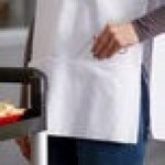 Choice White Poly-Cotton Cobbler Apron with 2 Pockets - 29 Choice White Poly-Cotton Cobbler Apron with 2 Pockets - 29