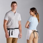 Choice White Poly-Cotton Cobbler Apron with 2 Pockets - 29 Choice White Poly-Cotton Cobbler Apron with 2 Pockets - 29