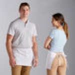 Choice White Poly-Cotton Cobbler Apron with 2 Pockets - 29 Choice White Poly-Cotton Cobbler Apron with 2 Pockets - 29
