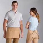 Choice Red Poly-Cotton Standard Waist Apron with 3 Pockets - 12