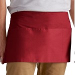 Choice Red Poly-Cotton Standard Waist Apron with 3 Pockets - 12