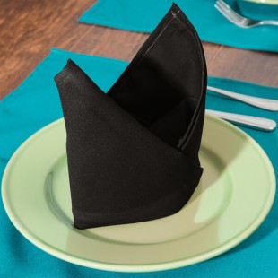 Intedge Black 100% Polyester Cloth Napkins, 20 Intedge Black 100% Polyester Cloth Napkins, 20