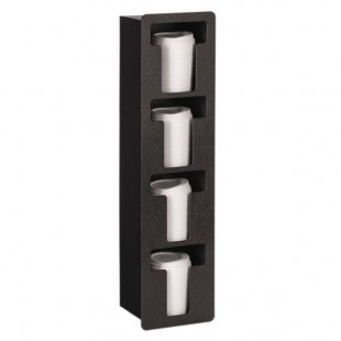 Vollrath FML-4V Black Thermoplastic Flush Mount Vertical 4-Slot Lid Holder