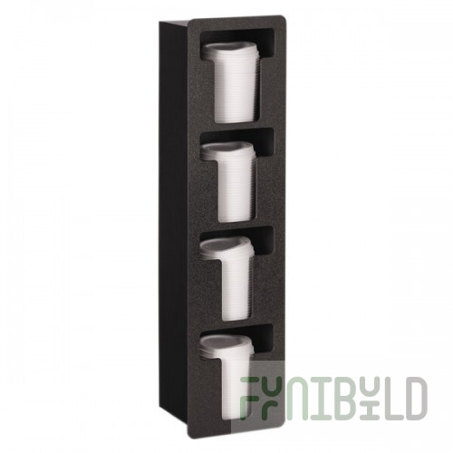 Vollrath FML-4V Black Thermoplastic Flush Mount Vertical 4-Slot Lid Holder