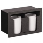 Vollrath FML-4V Black Thermoplastic Flush Mount Vertical 4-Slot Lid Holder
