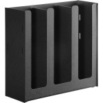 ServSense Black 3-Section Vertical Cup and Lid Organizer - 12 1/2