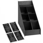 ServSense Black 3-Section Vertical Cup and Lid Organizer - 12 1/2
