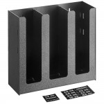 ServSense Black 3-Section Vertical Cup and Lid Organizer - 12 1/2