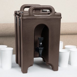 Cambro 100LCD131 Camtainer® 1.5 Gallon Dark Brown Insulated Beverage Dispenser
