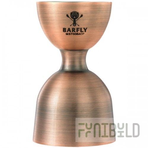 Barfly® M37006ACP 1 oz. & 2 oz. Antique Copper Heavy-Duty Straight Rim Bell Jigger
