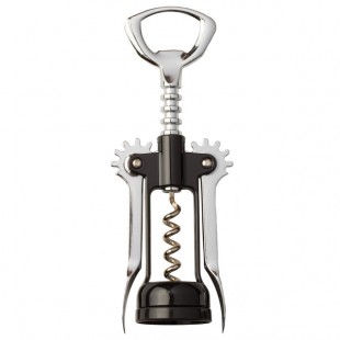 Franmara Chrome-Plated Wing Corkscrew with Black Enameled Body 2043-01