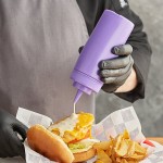 Choice 16 oz. Purple Wide Mouth Squeeze Bottle - 6/Pack Choice 16 oz. Purple Wide Mouth Squeeze Bottle - 6/Pack