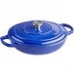 Valor 3.25 Qt. Galaxy Blue Enameled Cast Iron Brazier / Casserole Dish with Cover Valor 3.25 Qt. Galaxy Blue Enameled Cast Iron Brazier / Casserole Dish with Cover
